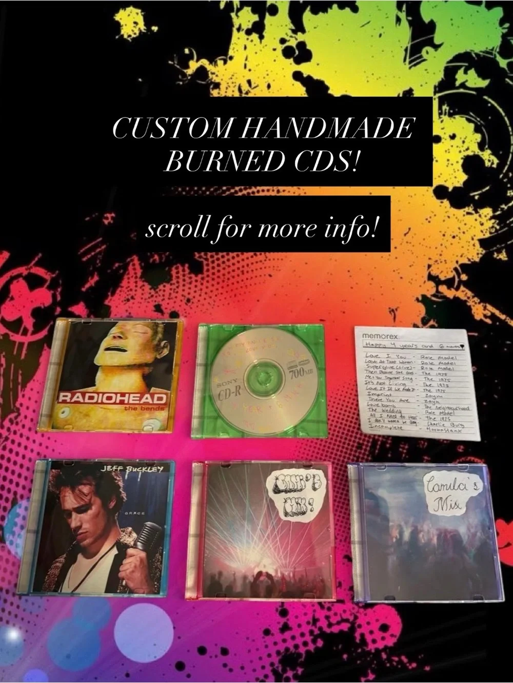 Custom Handmade Burned CDs – Multicolor Mix